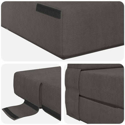 Fällbar Soffbed Mörkgrå 100 x 80 x 60 cm Tyg