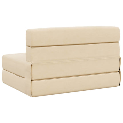 Fällbar Soffbed Gräddvit 100 x 80 x 60 cm Tyg