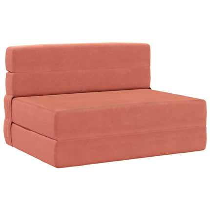 Fällbar Soffbed Röd orange 100 x 80 x 60 cm Tyg
