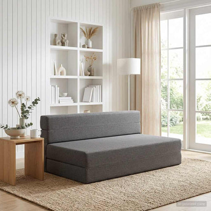 Fällbar Soffbed Ljusgrå 152 x 86,5 x 60 cm Tyg
