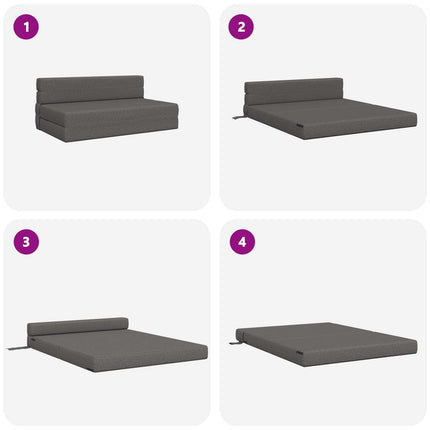 Fällbar Soffbed Ljusgrå 152 x 86,5 x 60 cm Tyg