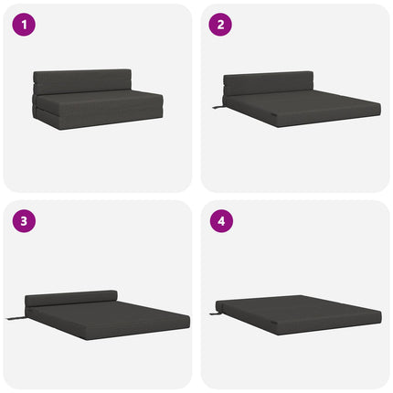 Fällbar Soffbed Mörkgrå 152 x 86,5 x 60 cm Tyg