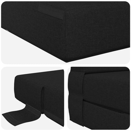 Fällbar Soffbed Svart 152 x 86,5 x 60 cm Tyg