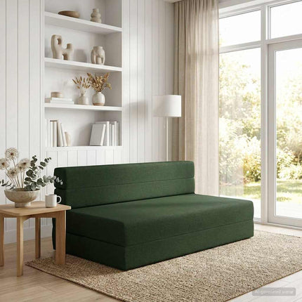 Fällbar Soffbed Mörkgrön 152 x 86,5 x 60 cm Tyg