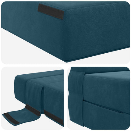 Fällbar Soffbed Blå 152 x 86,5 x 60 cm Tyg