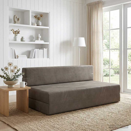 Fällbar Soffbed Ljusgrå 152 x 86,5 x 60 cm Tyg