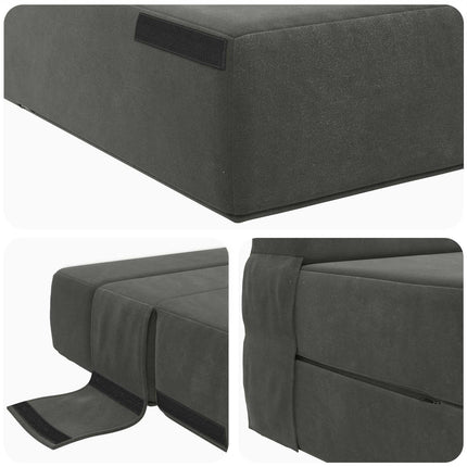 Fällbar Soffbed Mörkgrå 152 x 86,5 x 60 cm Tyg