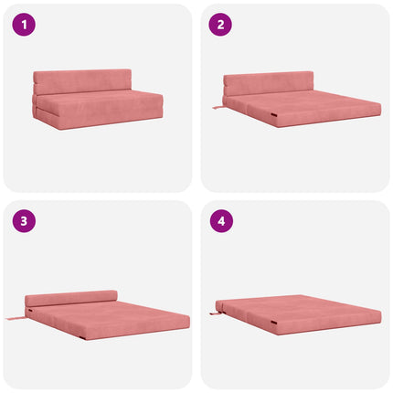 Fällbar Soffbed Rosa 152 x 86,5 x 60 cm Tyg
