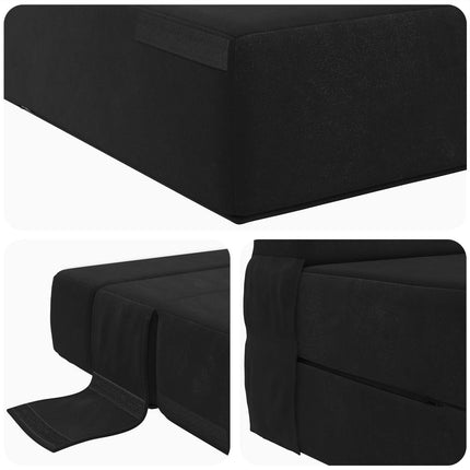 Fällbar Soffbed Svart 152 x 86,5 x 60 cm Tyg