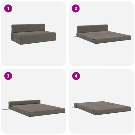 Fällbar Soffbed Ljusgrå 152 x 86,5 x 60 cm Tyg