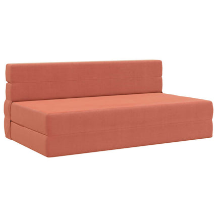 Fällbar Soffbed Röd orange 152 x 86,5 x 60 cm Tyg
