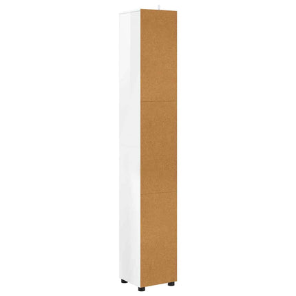 Badrumsskåp Högblanka vita 30,5 x 30 x 195 cm Konstruerat trä
