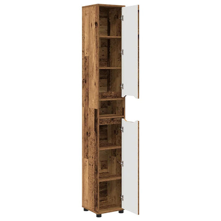 Badrumsskåp Gammalt trä 30,5 x 30 x 195 cm Konstruerat trä