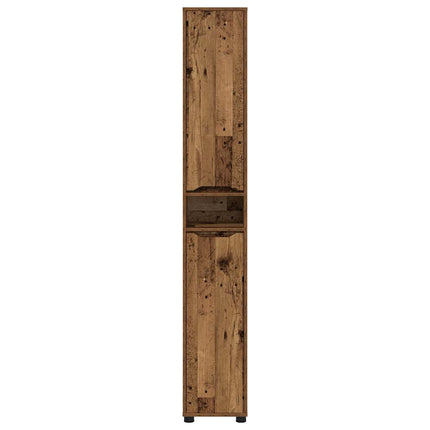 Badrumsskåp Gammalt trä 30,5 x 30 x 195 cm Konstruerat trä