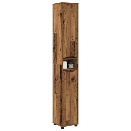 Badrumsskåp Gammalt trä 30,5 x 30 x 195 cm Konstruerat trä