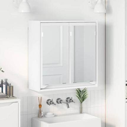 Badrumsspegelskåp med hylla Vit 60 x 20 x 60 cm Konstruerat trä