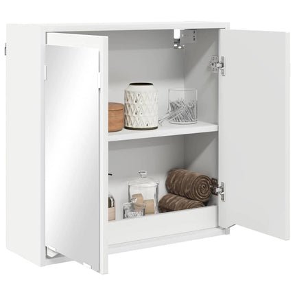 Badrumsspegelskåp med hylla Vit 60 x 20 x 60 cm Konstruerat trä