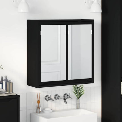 Badrumsspegelskåp Svart 60 x 20 x 60 cm Konstruerat trä