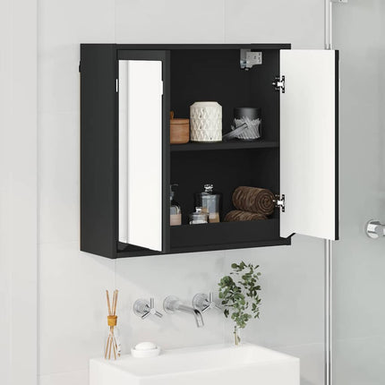Badrumsspegelskåp Svart 60 x 20 x 60 cm Konstruerat trä