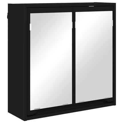 Badrumsspegelskåp Svart 60 x 20 x 60 cm Konstruerat trä