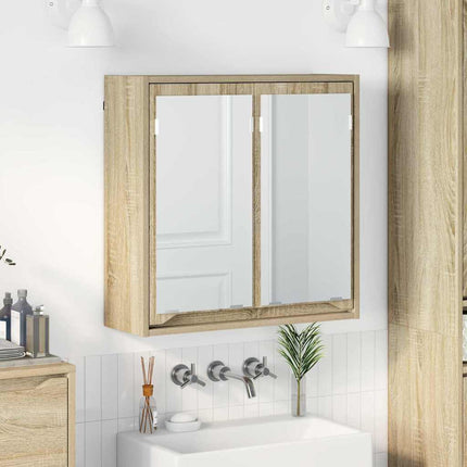 Badrumsspegelskåp Sonoma-ek 60 x 20 x 60 cm Konstruerat trä