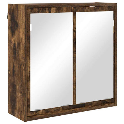 Badrumsspegelskåp Rökt ek 60 x 20 x 60 cm Konstruerat trä
