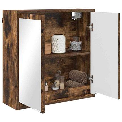 Badrumsspegelskåp Rökt ek 60 x 20 x 60 cm Konstruerat trä