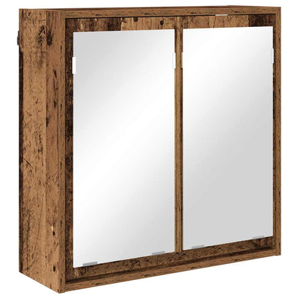 Badrumsspegelskåp Gammalt trä 60 x 20 x 60 cm Konstruerat trä