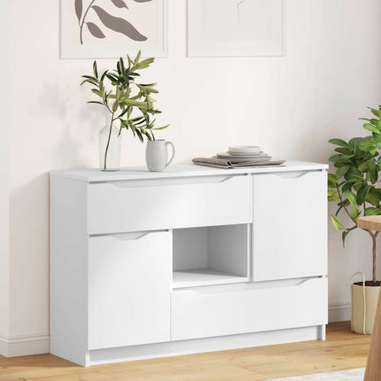 Sideboard med låda Vit 100 x 30 x 65,6 Konstruerat trä