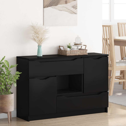 Sideboard med låda Svart 100 x 30 x 65,6 Konstruerat trä