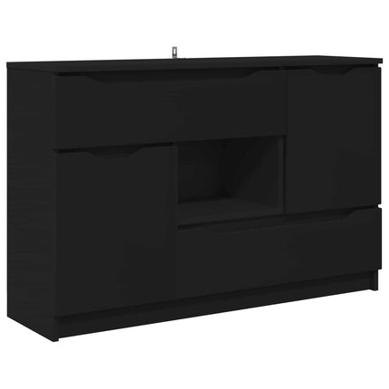 Sideboard med låda Svart 100 x 30 x 65,6 Konstruerat trä