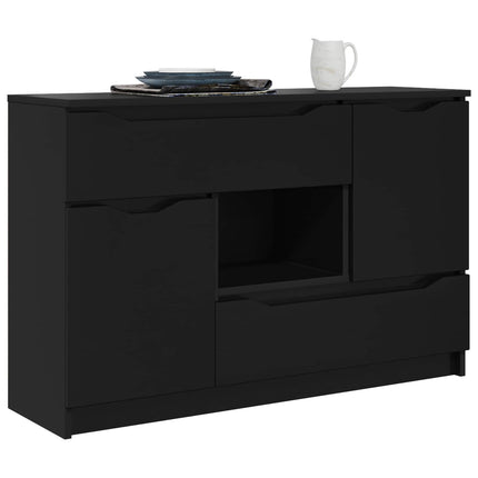 Sideboard med låda Svart 100 x 30 x 65,6 Konstruerat trä