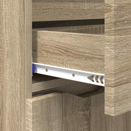 Sideboard med låda Sonoma-ek 100 x 30 x 65,6 Konstruerat trä