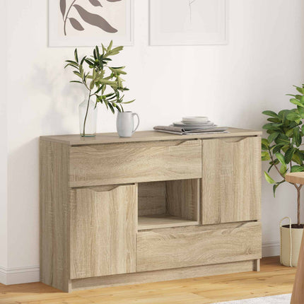 Sideboard med låda Sonoma-ek 100 x 30 x 65,6 Konstruerat trä