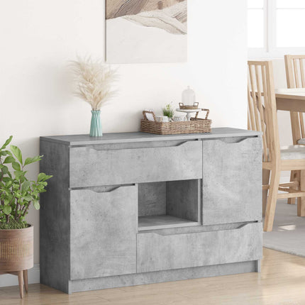 Sideboard med låda Betonggrå 100 x 30 x 65,6 Konstruerat trä