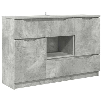 Sideboard med låda Betonggrå 100 x 30 x 65,6 Konstruerat trä