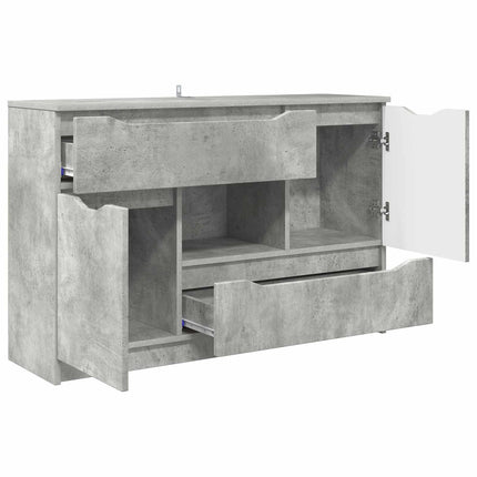 Sideboard med låda Betonggrå 100 x 30 x 65,6 Konstruerat trä