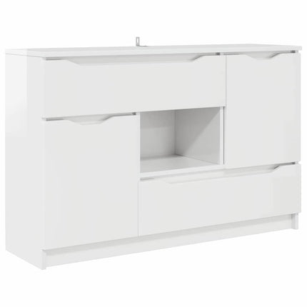 Sideboard Högblanka vita 100 x 30 x 65,6 Konstruerat trä