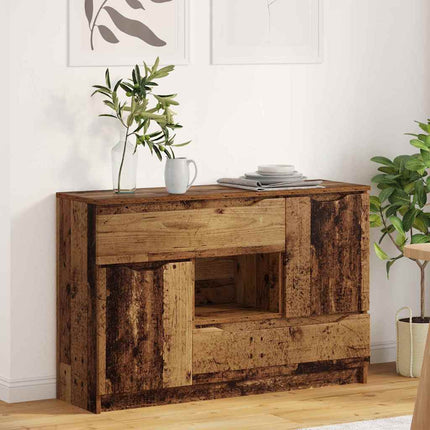 Sideboard med låda Gammalt trä 100 x 30 x 65,6 Konstruerat trä