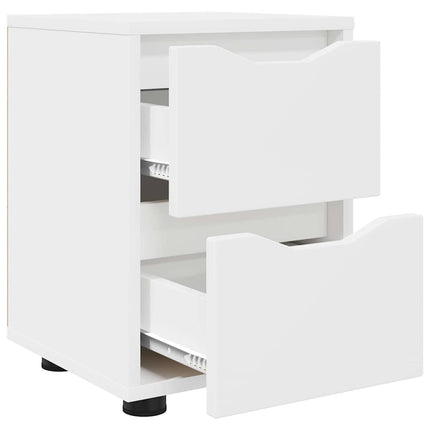 Sängbord med låda 2 pcs Vit 30,5 x 30 x 43 cm Konstruerat trä