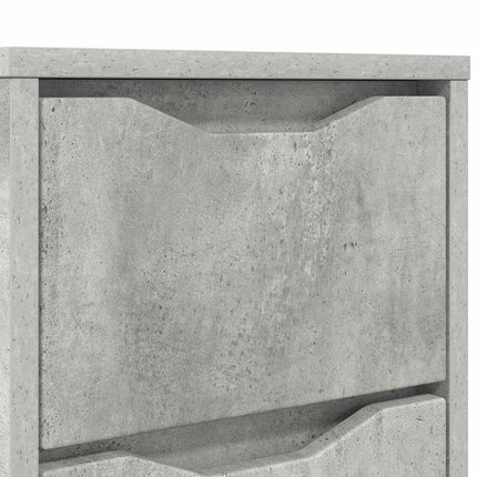 Sängbord med låda Betonggrå 30,5 x 30 x 43 cm Konstruerat trä