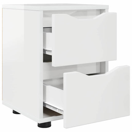 Sängbord 2 pcs Högblanka vita 30,5 x 30 x 43 cm Konstruerat trä