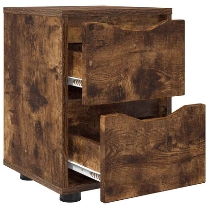 Sängbord 2 pcs Rökt ek 30,5 x 30 x 43 cm Konstruerat trä