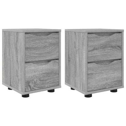 Sängbord 2 pcs Grå Sonoma 30,5 x 30 x 43 cm Konstruerat trä