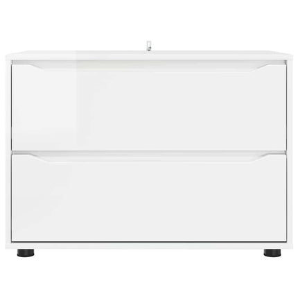 Förvaringsskåp Högblanka vita 80 x 48 x 57 cm Konstruerat trä