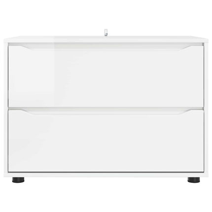 Förvaringsskåp 80 x 48 x 57 cm Konstruerat trä Högblanka vita