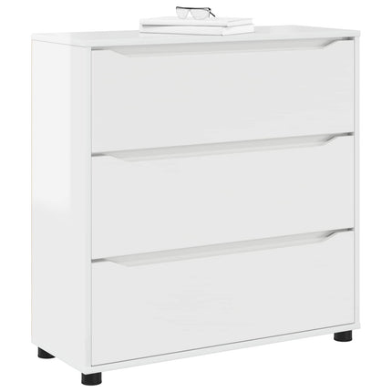 Förvaringsskåp 80 x 31 x 81 cm Konstruerat trä Högblanka vita