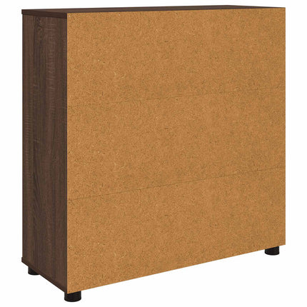 Förvaringsskåp 80 x 31 x 81 cm Konstruerat trä Brun Ek