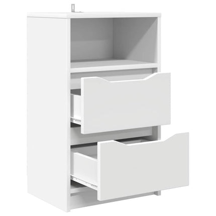 Sängbord med låda 2 pcs Vit 40 x 30 x 467 cm Konstruerat trä