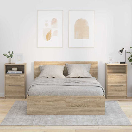 Sängbord 2 pcs Sonoma-ek 40 x 30 x 467 cm Konstruerat trä